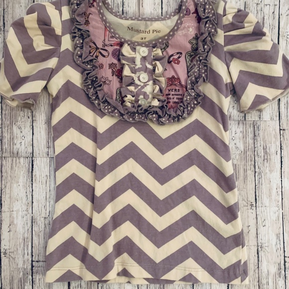 ~~~ MUSTARD PIE~~LAVENDER CHEVRON SET W/ PIXIE PANT~~~ - Picture 3 of 5